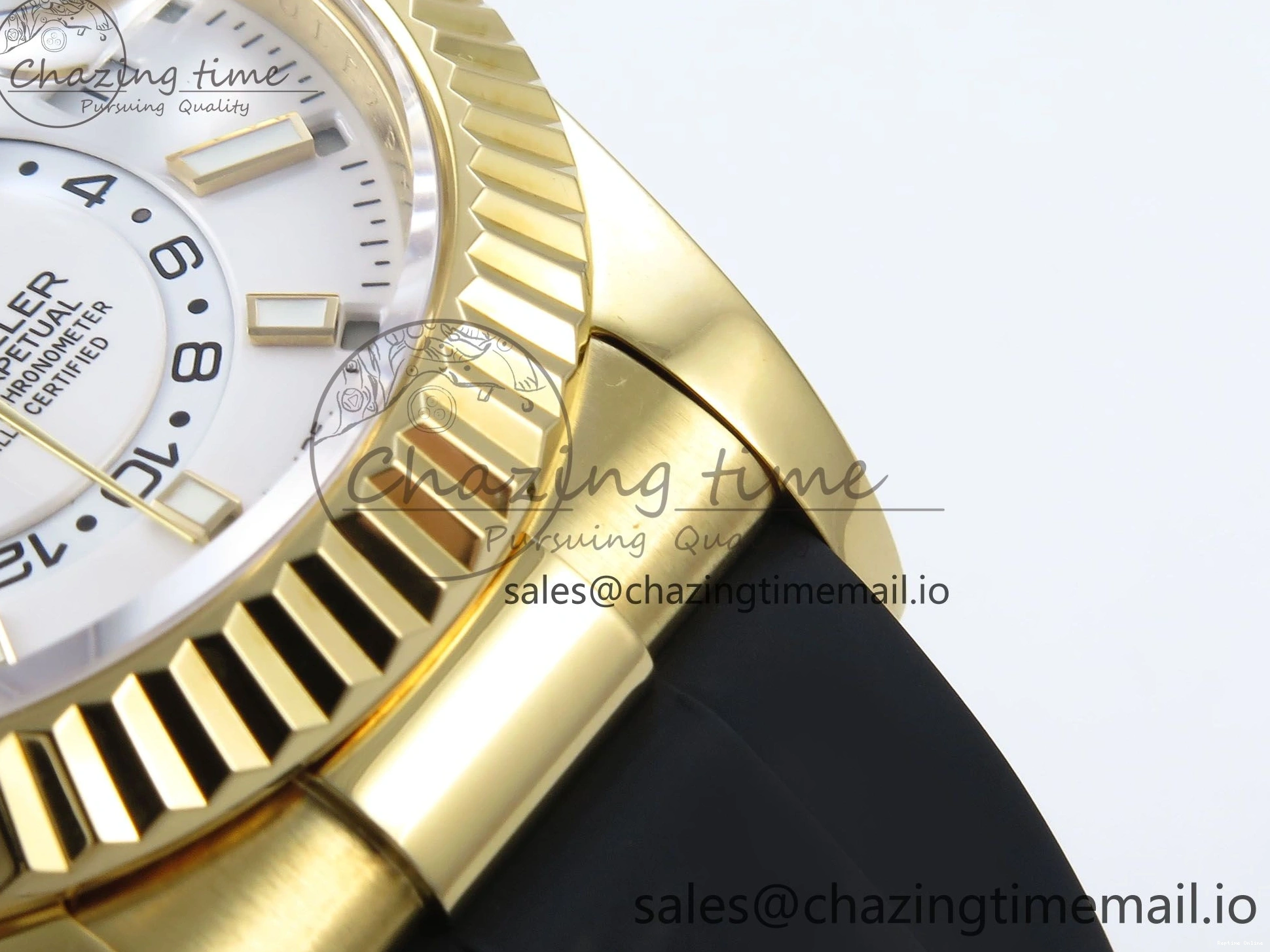 0701 Trendy Sky-Dweller 336238 YG ZF 1:1 Best Edition White Dial on Oysterflex Strap A23J (Gain Weight) 904